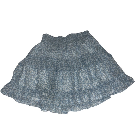Altar'd State Dresses & Skirts - Medium Altar’D State High Rise Ruffle Cottagecore Cute Floral Blue Women's Skirt